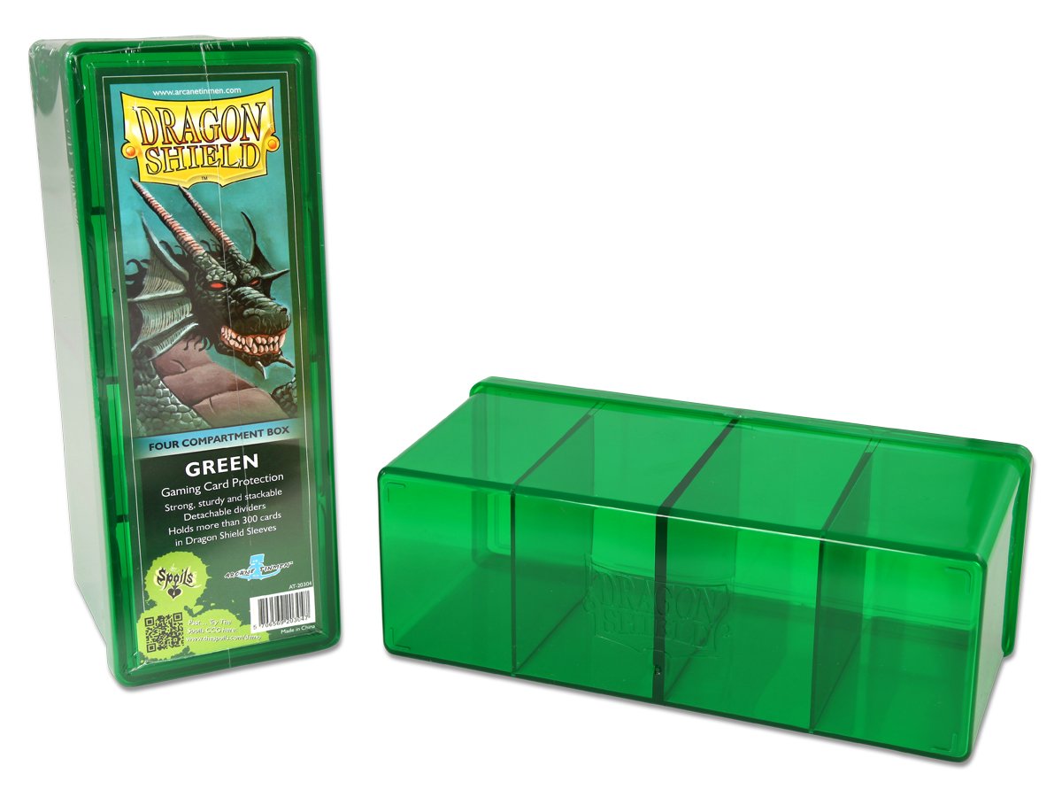 Dragon Shield Four Compartment Box – Green | Tacoma Games