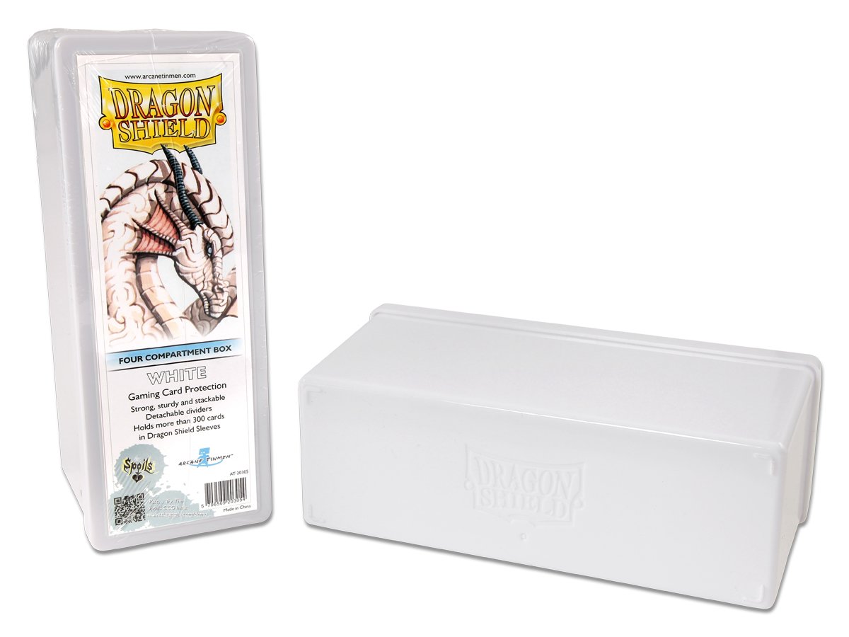 Dragon Shield Four Compartment Box – White | Tacoma Games
