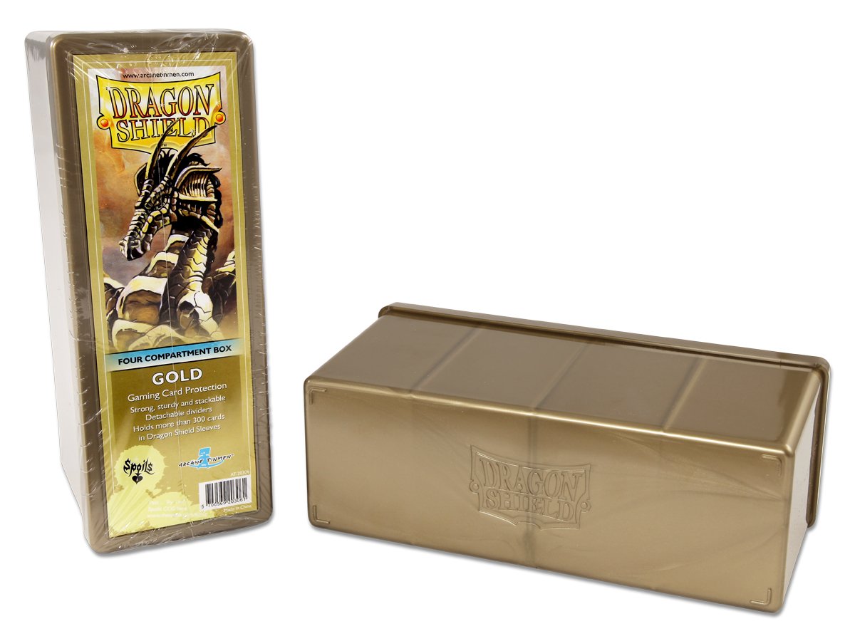 Dragon Shield Four Compartment Box – Gold | Tacoma Games