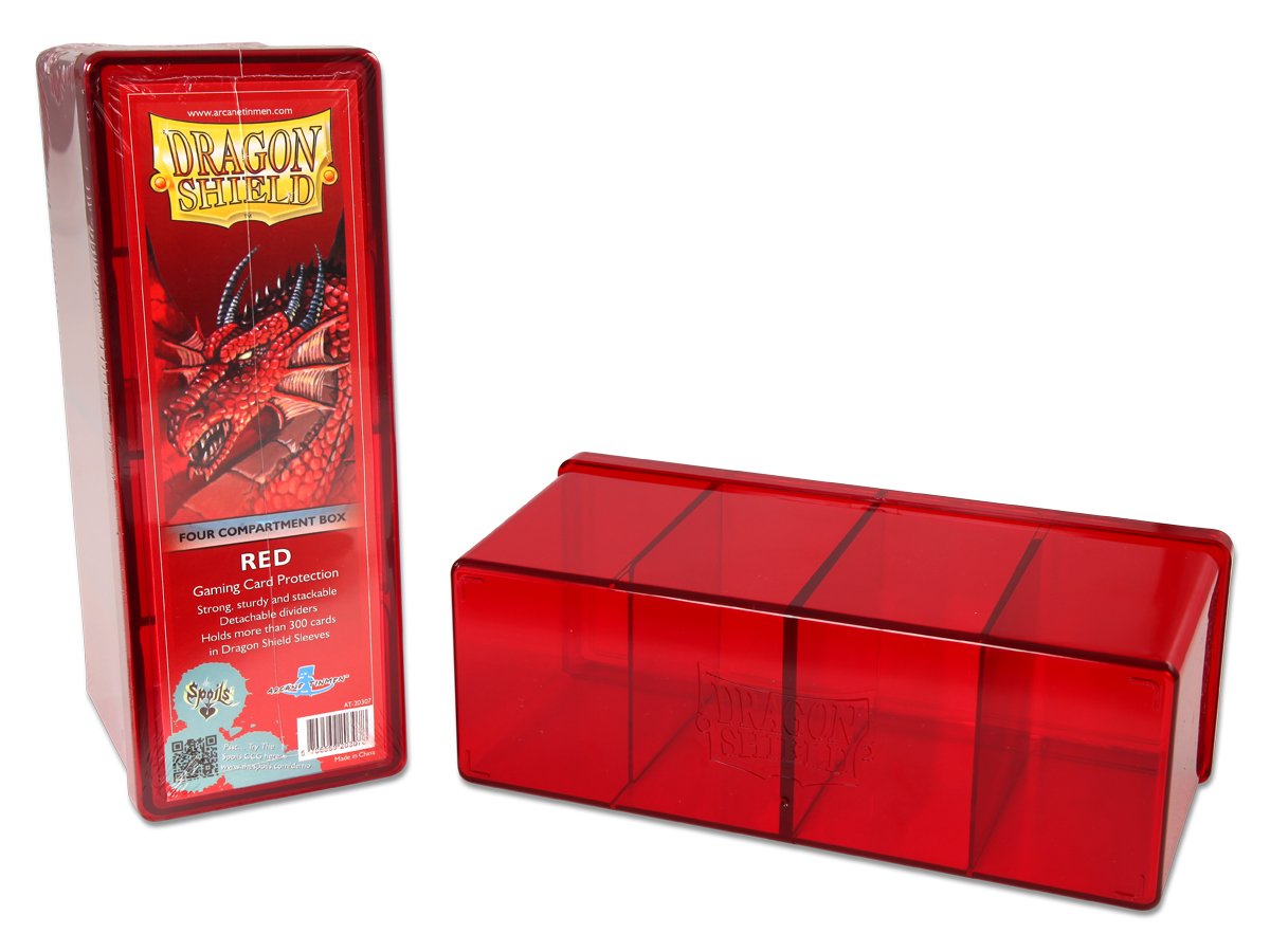 Dragon Shield Four Compartment Box – Red | Tacoma Games