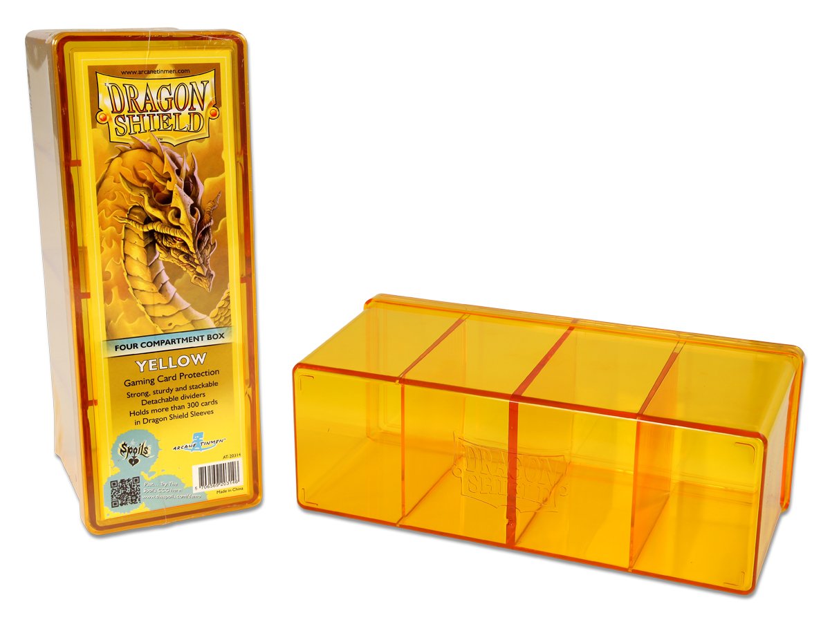 Dragon Shield Four Compartment Box – Yellow | Tacoma Games