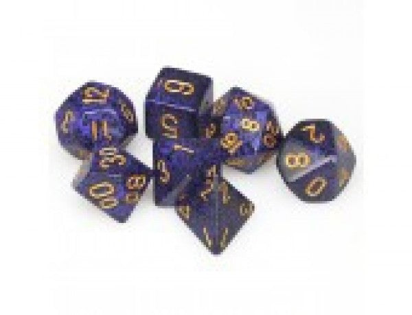 Chessex: Speckled Golden Cobalt 7-Die Set | Tacoma Games