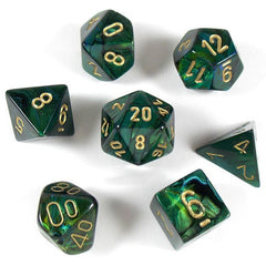 Chessex: Scarab Jade w/Gold 7-Die Set | Tacoma Games