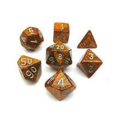 Chessex: Glitter Gold Silver 7-Die Set | Tacoma Games