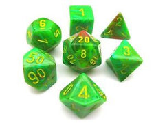 Chessex: Vortex Slime w/Yellow 7-Die Set | Tacoma Games