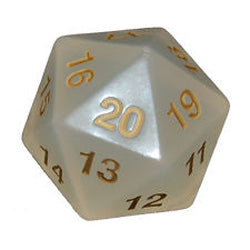 JUMBO COUNTDOWN DICE 55MM D20 TRANSPARENT PEARL/GOLD | Tacoma Games