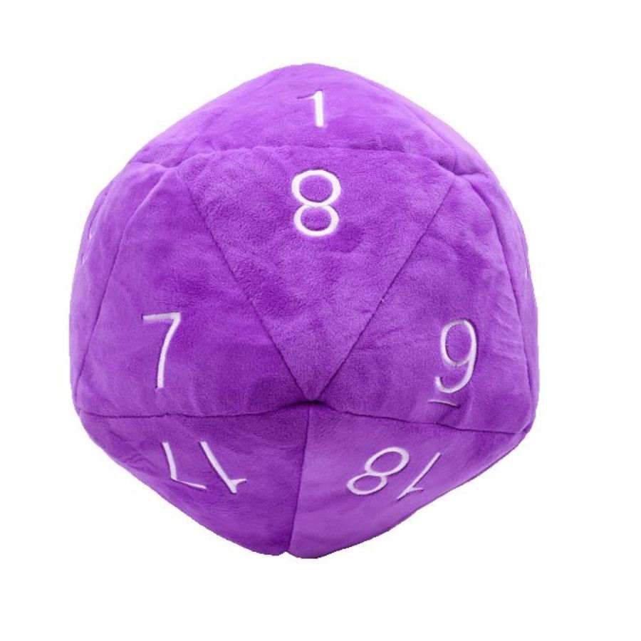 UltraPRO Jumbo D20 Novelty Dice Plush in Purple with White Numbering | Tacoma Games