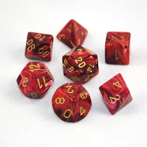 Chessex: Vortex Burgundy w/Gold 7-Die Set | Tacoma Games