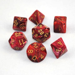 Chessex: Vortex Burgundy w/Gold 7-Die Set | Tacoma Games