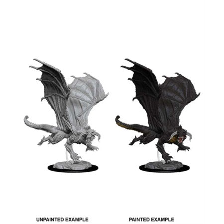 DUNGEONS AND DRAGONS: NOLZUR'S MARVELOUS UNPAINTED MINIATURES -W8-YOUNG BLACK DRAGON | Tacoma Games
