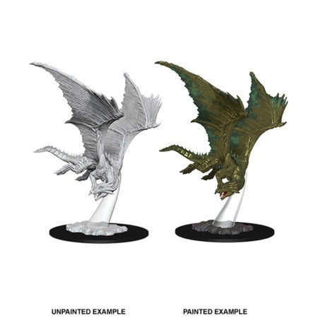 DUNGEONS AND DRAGONS: NOLZUR'S MARVELOUS UNPAINTED MINIATURES -W9-YOUNG BRONZE DRAGON | Tacoma Games