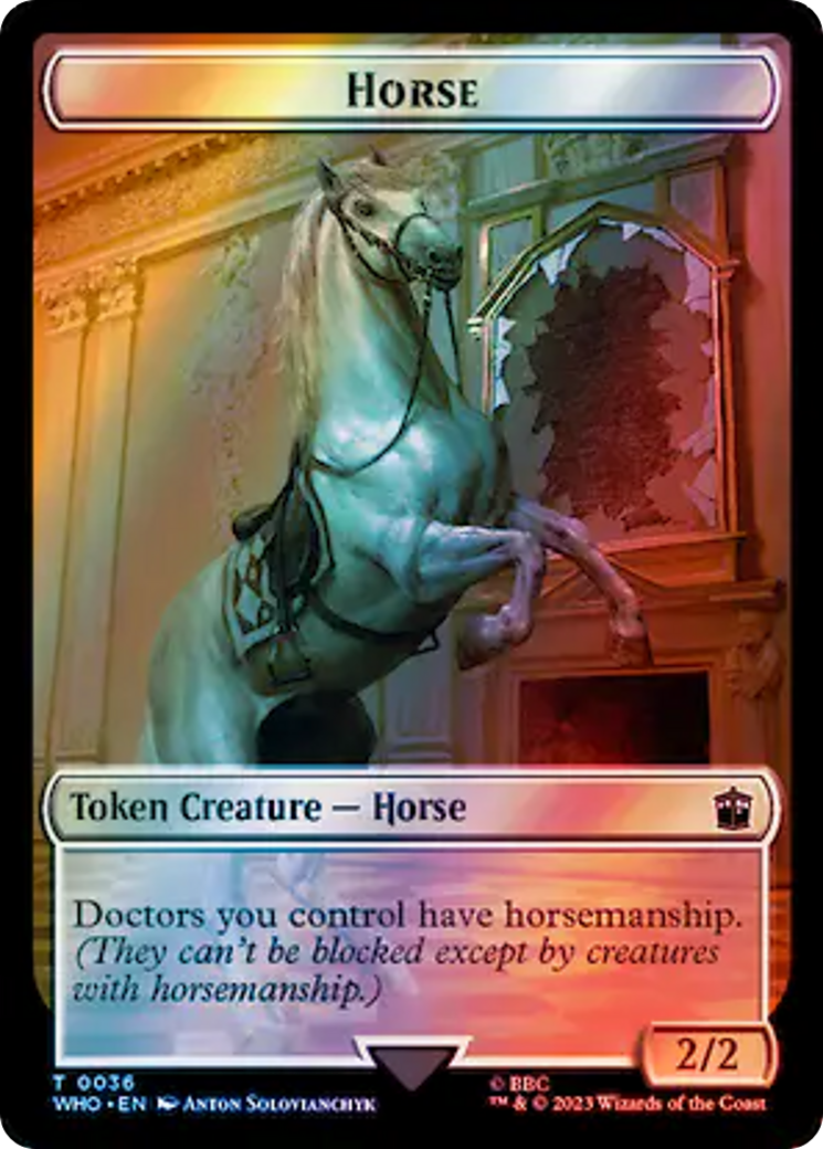 Horse // Food (0057) Double-Sided Token (Surge Foil) [Doctor Who Tokens] | Tacoma Games