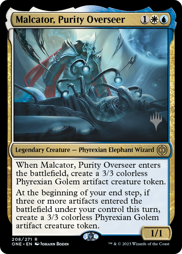 Malcator, Purity Overseer (Promo Pack) [Phyrexia: All Will Be One Promos] | Tacoma Games