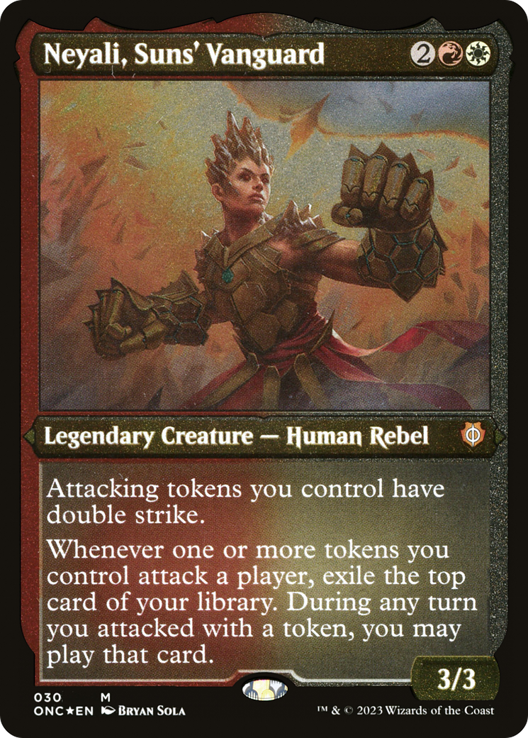 Neyali, Suns' Vanguard (Foil Etched) (Display Commander) [Phyrexia: All Will Be One Commander] | Tacoma Games