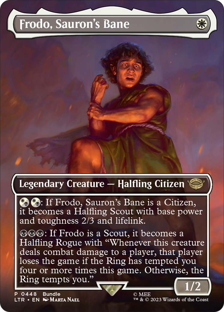 Frodo, Sauron's Bane (Borderless Alternate Art) [The Lord of the Rings: Tales of Middle-Earth] | Tacoma Games
