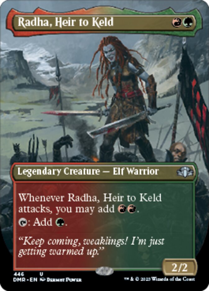 Radha, Heir to Keld (Borderless Alternate Art) [Dominaria Remastered] | Tacoma Games