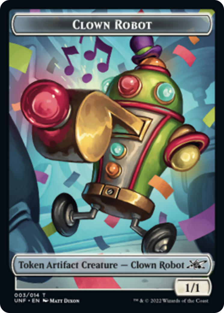 Clown Robot (003) // Food (010) Double-sided Token [Unfinity Tokens] | Tacoma Games
