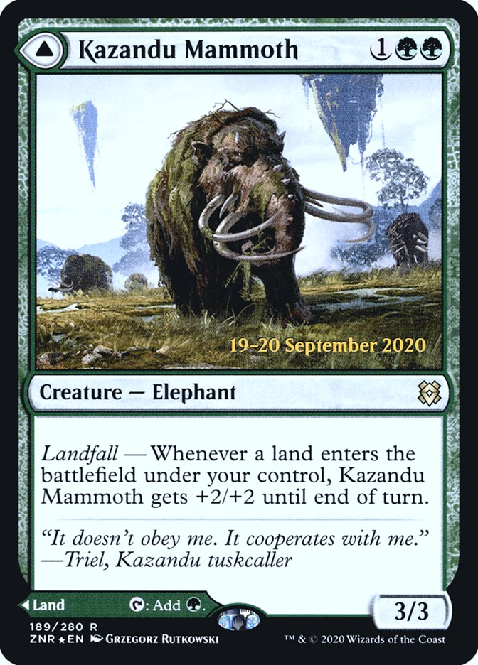 Kazandu Mammoth // Kazandu Valley  [Zendikar Rising Prerelease Promos] | Tacoma Games