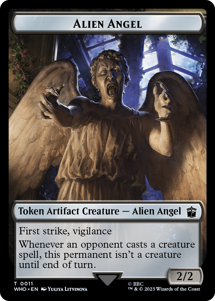 Alien Angel // Dalek Double-Sided Token [Doctor Who Tokens] | Tacoma Games