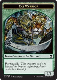 Cat Warrior // Elemental Double-sided Token [Commander 2018 Tokens] | Tacoma Games