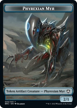 Scrap // Phyrexian Myr Double-Sided Token [The Brothers' War Commander Tokens] | Tacoma Games