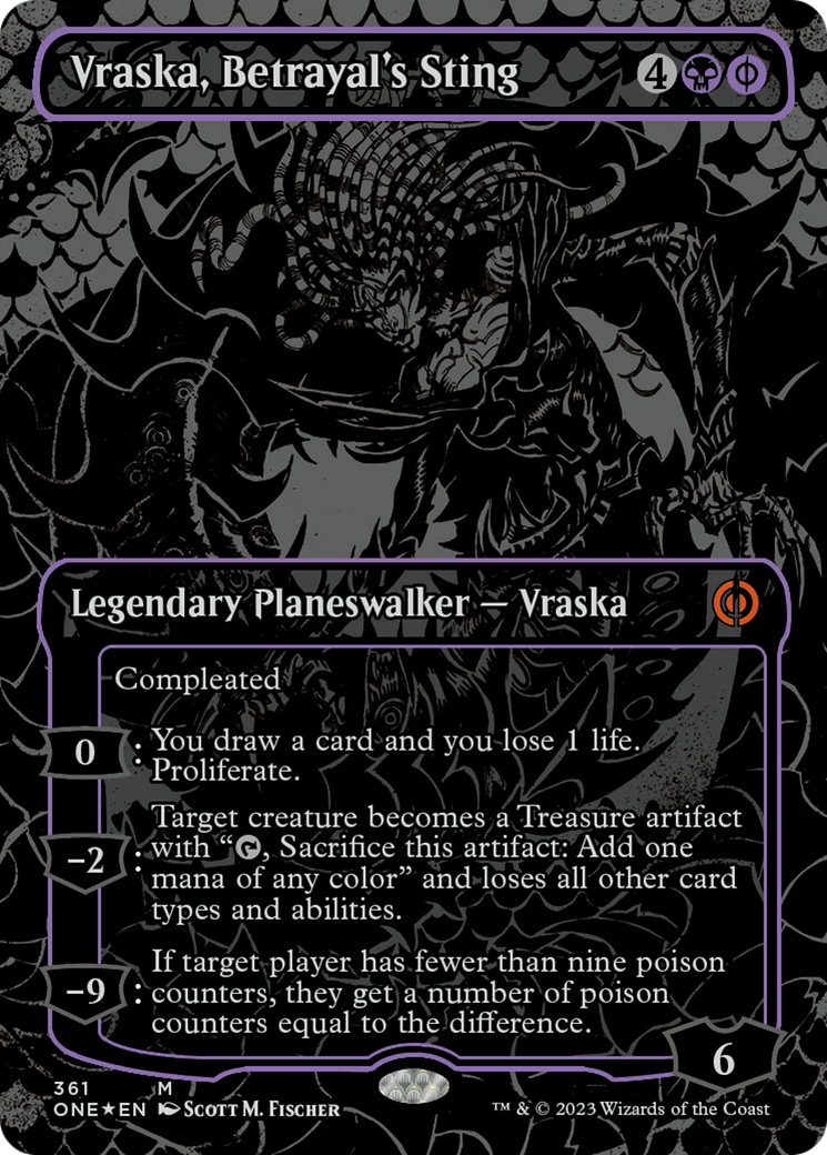 Vraska, Betrayal's Sting (Oil Slick Raised Foil) [Phyrexia: All Will Be One] | Tacoma Games