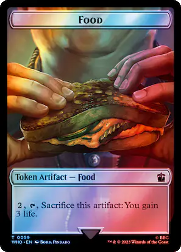 Alien Rhino // Food (0059) Double-Sided Token (Surge Foil) [Doctor Who Tokens] | Tacoma Games