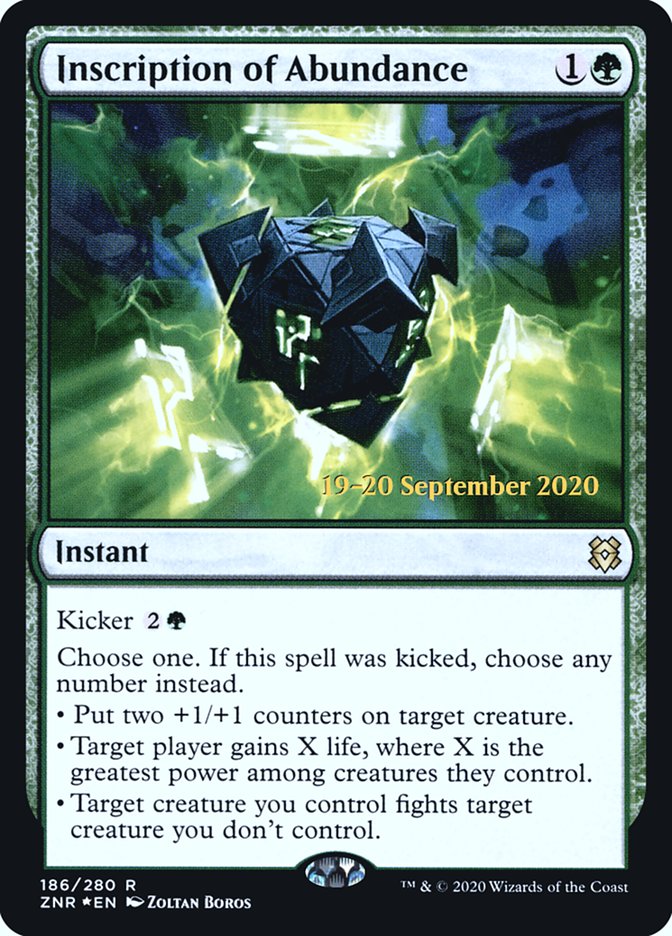 Inscription of Abundance  [Zendikar Rising Prerelease Promos] | Tacoma Games
