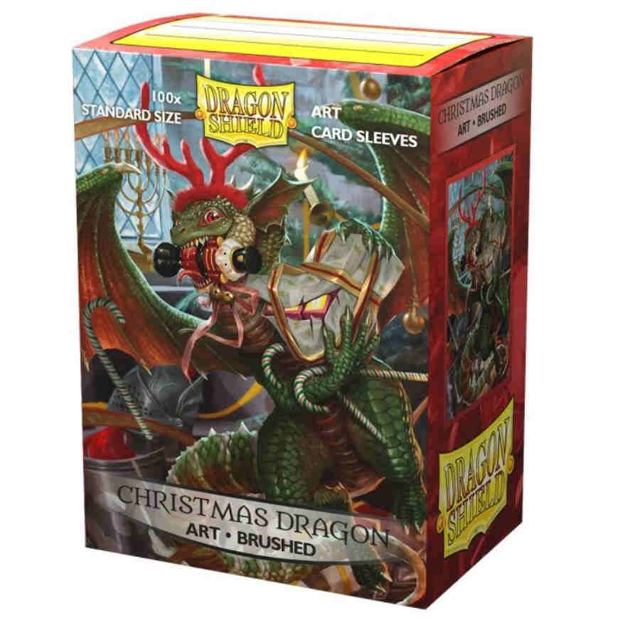DRAGON SHIELD SLEEVES: ART BRUSHED: CHRISTMAS DRAGON 2020 (BOX OF 100) | Tacoma Games