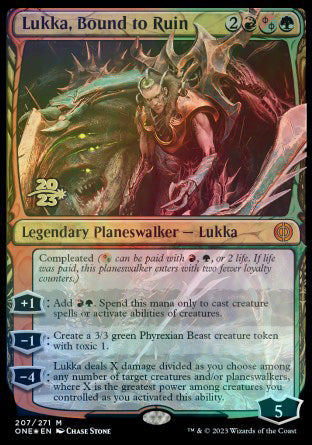 Lukka, Bound to Ruin [Phyrexia: All Will Be One Prerelease Promos] | Tacoma Games