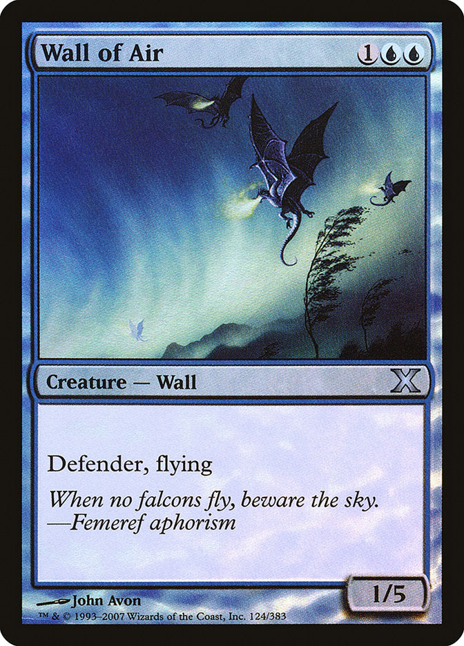 Wall of Air (Premium Foil) [Tenth Edition] | Tacoma Games