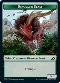 Dinosaur Beast // Human Soldier (004) Double-sided Token [Ikoria: Lair of Behemoths Tokens] | Tacoma Games