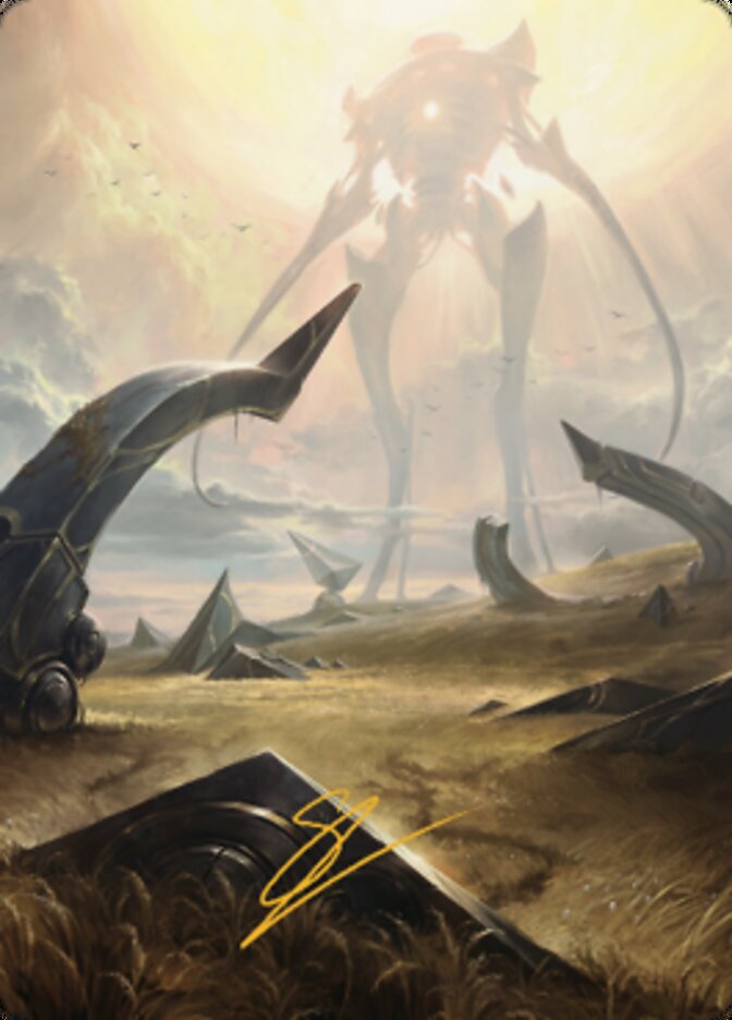 Plains (1) Art Card (Gold-Stamped Signature) [The Brothers' War Art Series] | Tacoma Games