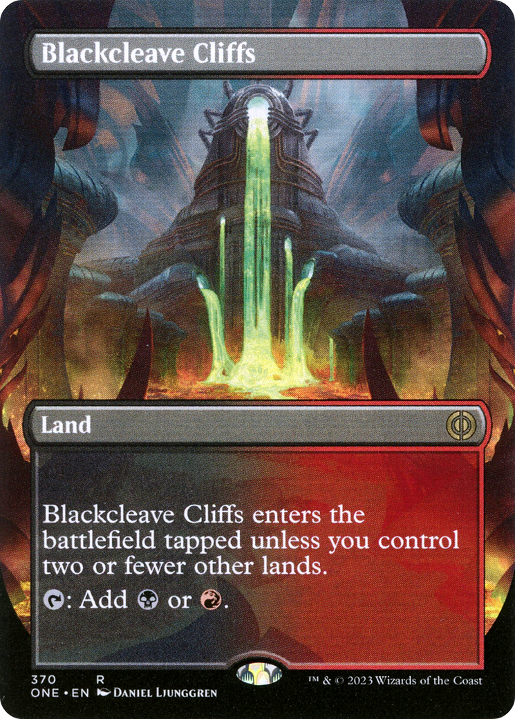 Blackcleave Cliffs (Borderless Alternate Art) [Phyrexia: All Will Be One] | Tacoma Games