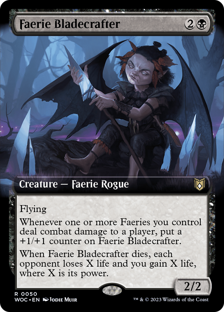 Faerie Bladecrafter (Extended Art) [Wilds of Eldraine Commander] | Tacoma Games