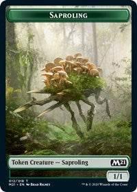 Saproling // Zombie Double-sided Token [Core Set 2021 Tokens] | Tacoma Games