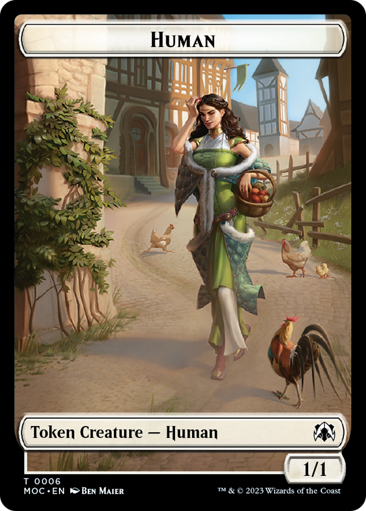 Zombie Knight // Human (6) Double-Sided Token [March of the Machine Commander Tokens] | Tacoma Games