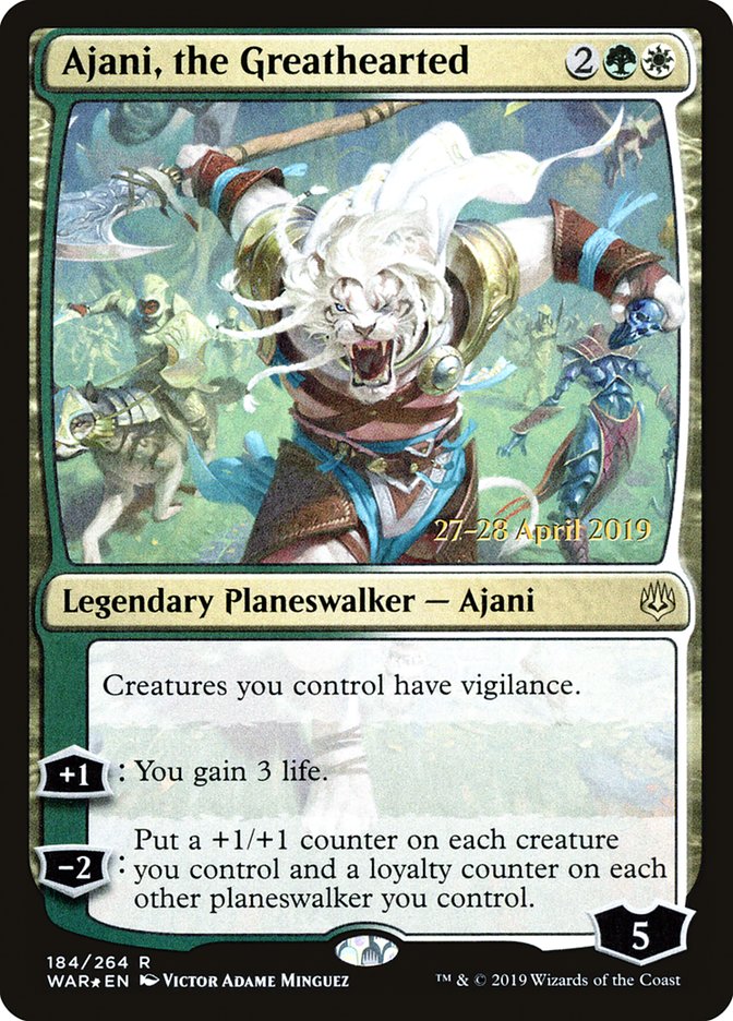 Ajani, the Greathearted  [War of the Spark Prerelease Promos] | Tacoma Games