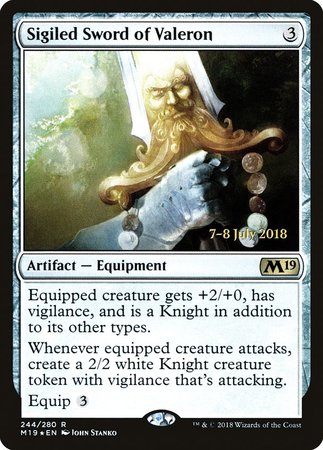 Sigiled Sword of Valeron [Core Set 2019 Promos] | Tacoma Games