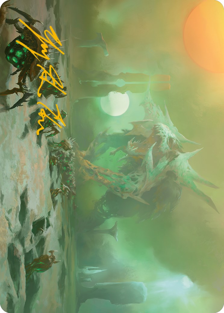Green Sun's Twilight Art Card (Gold-Stamped Signature) [Phyrexia: All Will Be One Art Series] | Tacoma Games