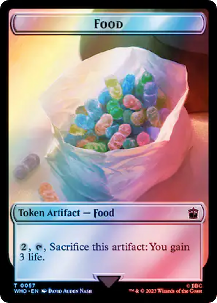 Horse // Food (0057) Double-Sided Token (Surge Foil) [Doctor Who Tokens] | Tacoma Games