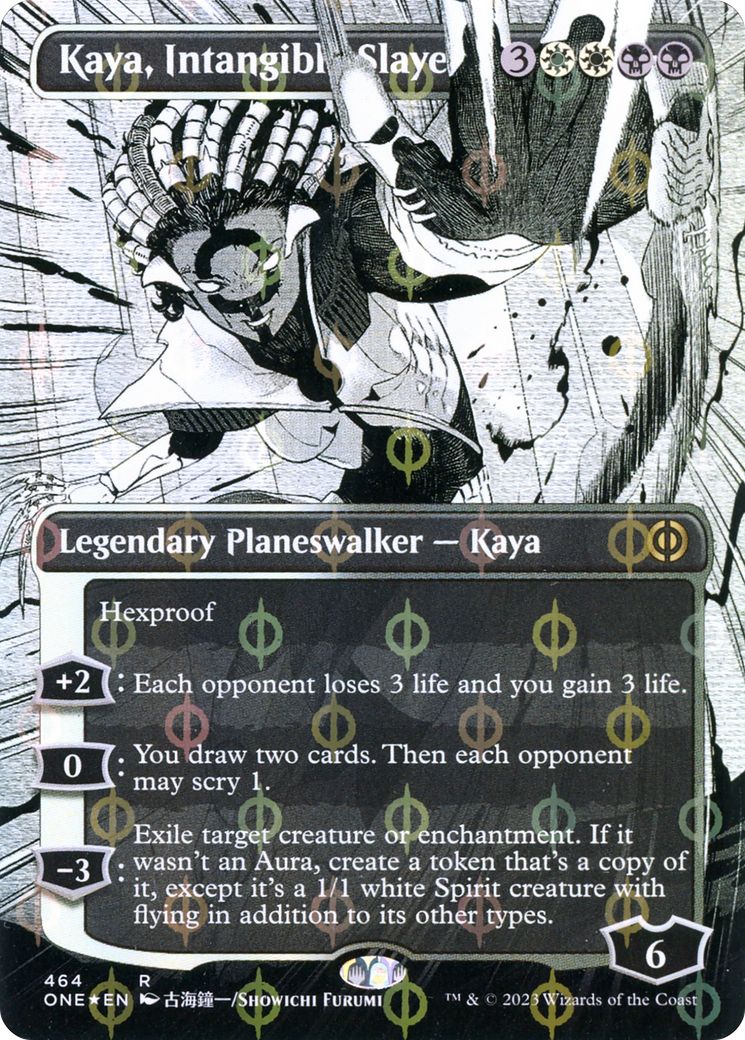 Kaya, Intangible Slayer (Borderless Manga Step-and-Compleat Foil) [Phyrexia: All Will Be One] | Tacoma Games