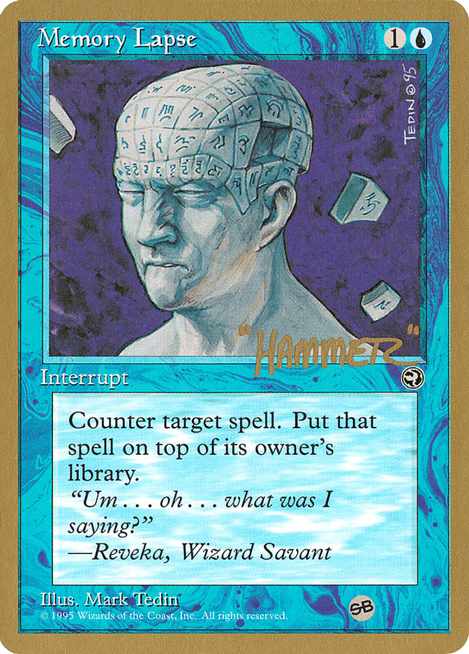 Memory Lapse (Runes) (Shawn "Hammer" Regnier) (SB) [Pro Tour Collector Set] | Tacoma Games