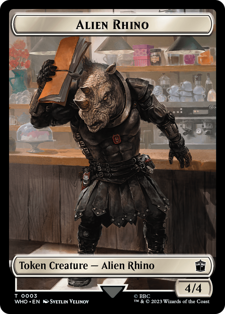 Alien Rhino // Treasure (0030) Double-Sided Token [Doctor Who Tokens] | Tacoma Games