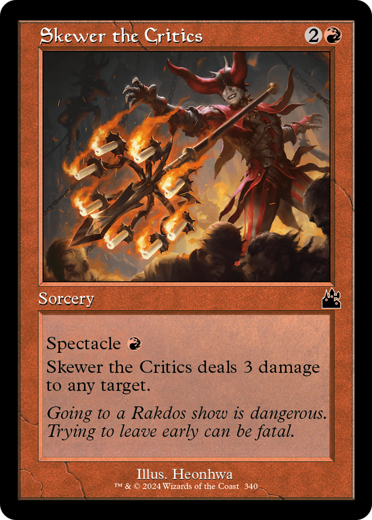 Skewer the Critics (Retro Frame) [Ravnica Remastered] | Tacoma Games