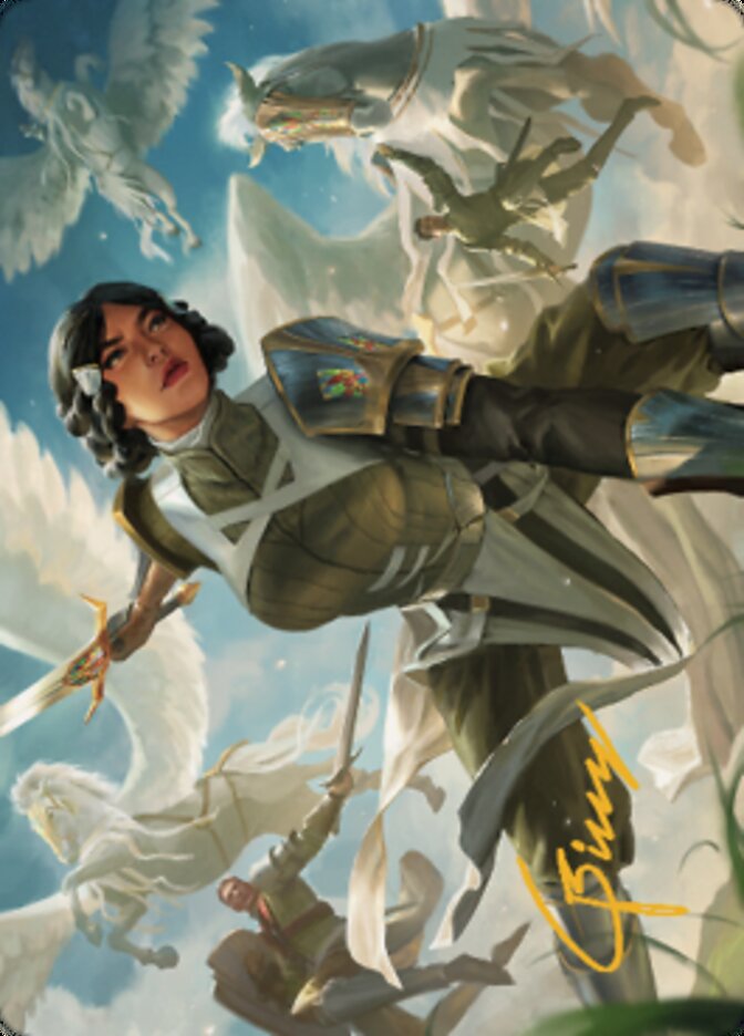 Resolute Reinforcements Art (Gold-Stamped Signature) [Dominaria United Art Series] | Tacoma Games