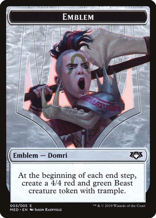 Emblem - Domri, Chaos Bringer [Mythic Edition Tokens] | Tacoma Games