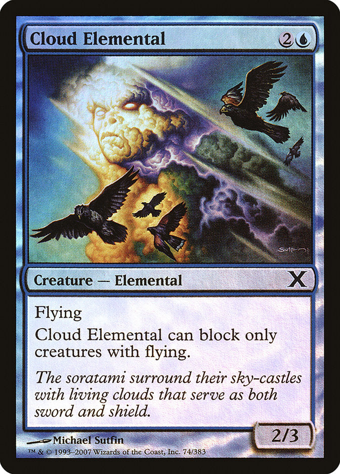 Cloud Elemental (Premium Foil) [Tenth Edition] | Tacoma Games