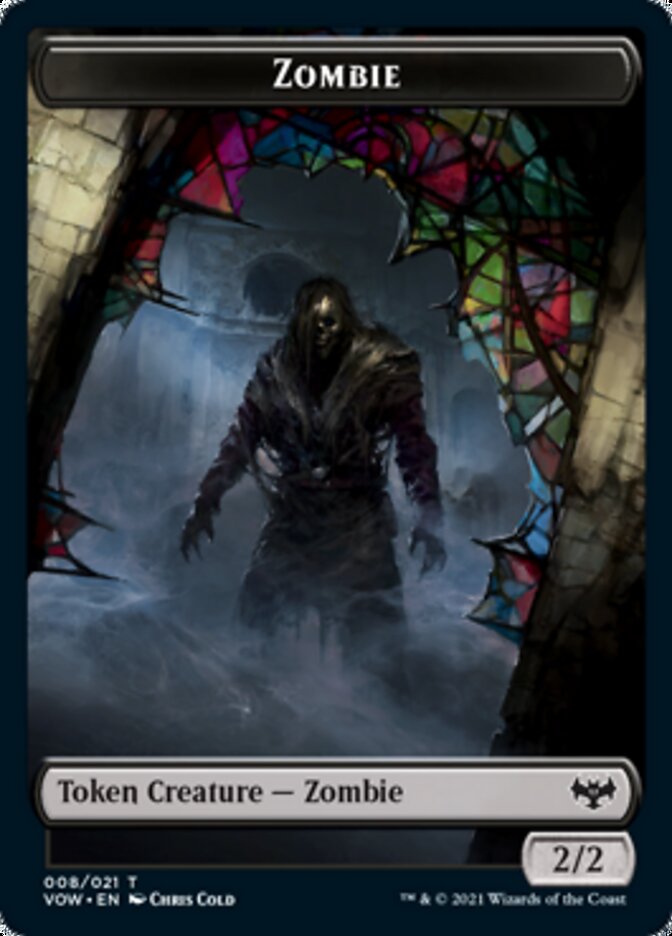Zombie (008) // Spirit (002) Double-sided Token [Innistrad: Crimson Vow Tokens] | Tacoma Games