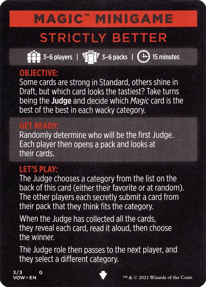 Strictly Better (Magic Minigame) [Innistrad: Crimson Vow Minigame] | Tacoma Games